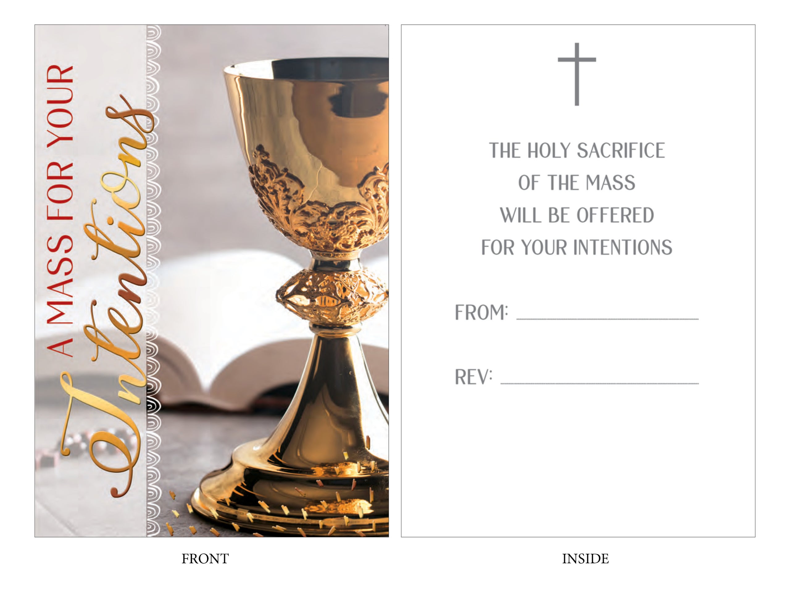 Mass Intention Card For The Living Chalice St Monicas Cathedral Tshop 2648